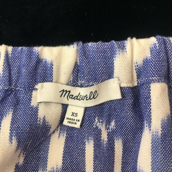 Madewell Balcony Off-the-Shoulder Top in Blue Ikat Print size Extra Small XS - Picture 11 of 15